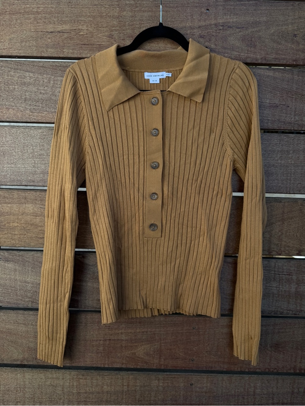 Good American Plaited Rib Polo Top 5/6